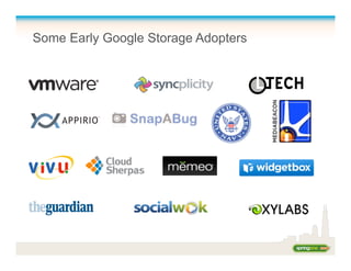 Some Early Google Storage Adopters
 