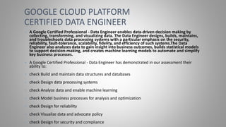Google cloud certification data engineer | PPTX
