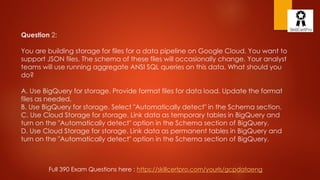 Google cloud Professional Data Engineer practice exam test 2020 | PPT