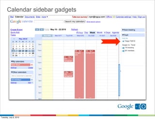 Calendar sidebar gadgets




Tuesday, July 6, 2010
 