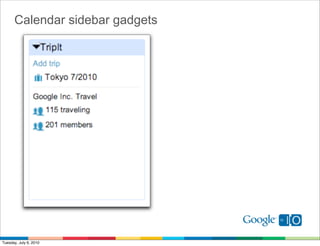 Calendar sidebar gadgets




Tuesday, July 6, 2010
 