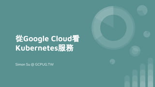 從Google Cloud看
Kubernetes服務
Simon Su @ GCPUG.TW
 