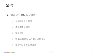 42
??
 ???? IAM ????
 ???? ?? ??
 ?? ??? ??
 ?? ??
 ??????? API ?? ?? ??
 ???? ?? ?? ??
 