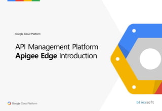 API Management Platform
Apigee Edge Introduction
Google Cloud Platform
 