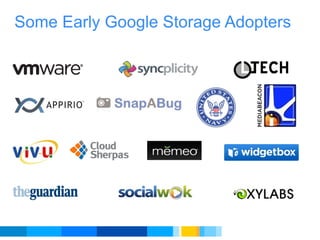 Some Early Google Storage Adopters 