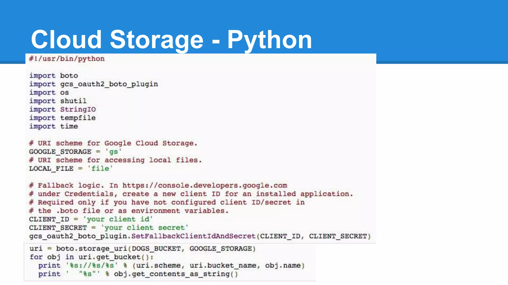 Cloud Storage - Python
 