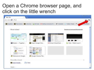 In the resulting menu, click "Options"