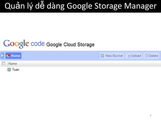 Quản lý dễ dàng Google Storage Manager




                                    9
 