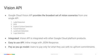 Google Cloud Vision API | PPTX | Cloud Computing | Internet