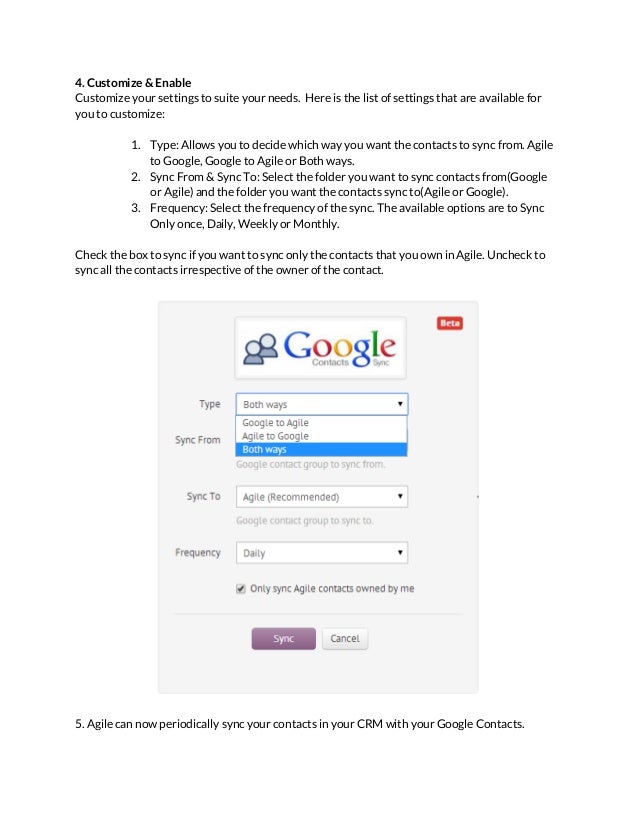 how sync google contacts to Contacts Sync Google Setup Guide.
