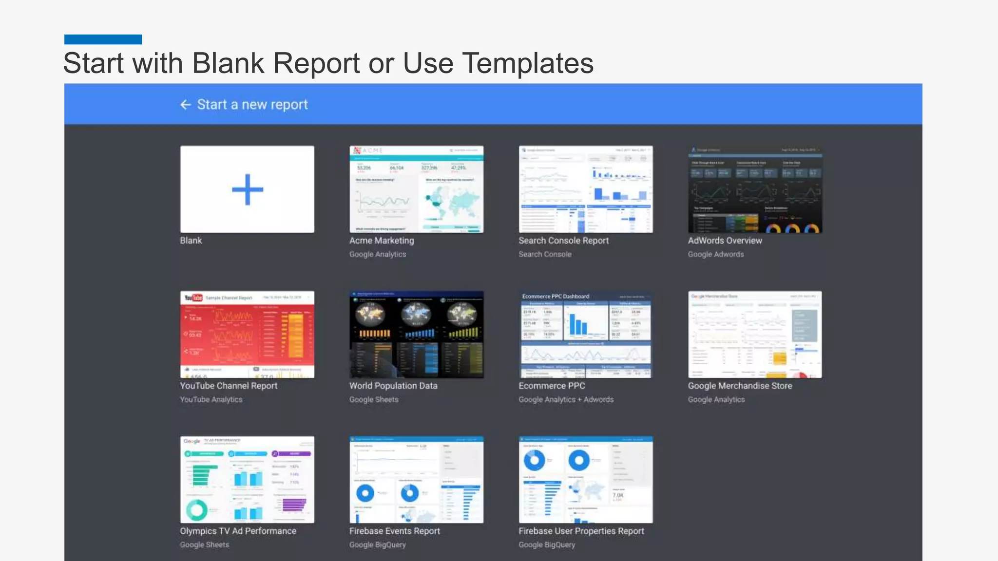 Start with Blank Report or Use Templates
Master Presentation Page 11
 