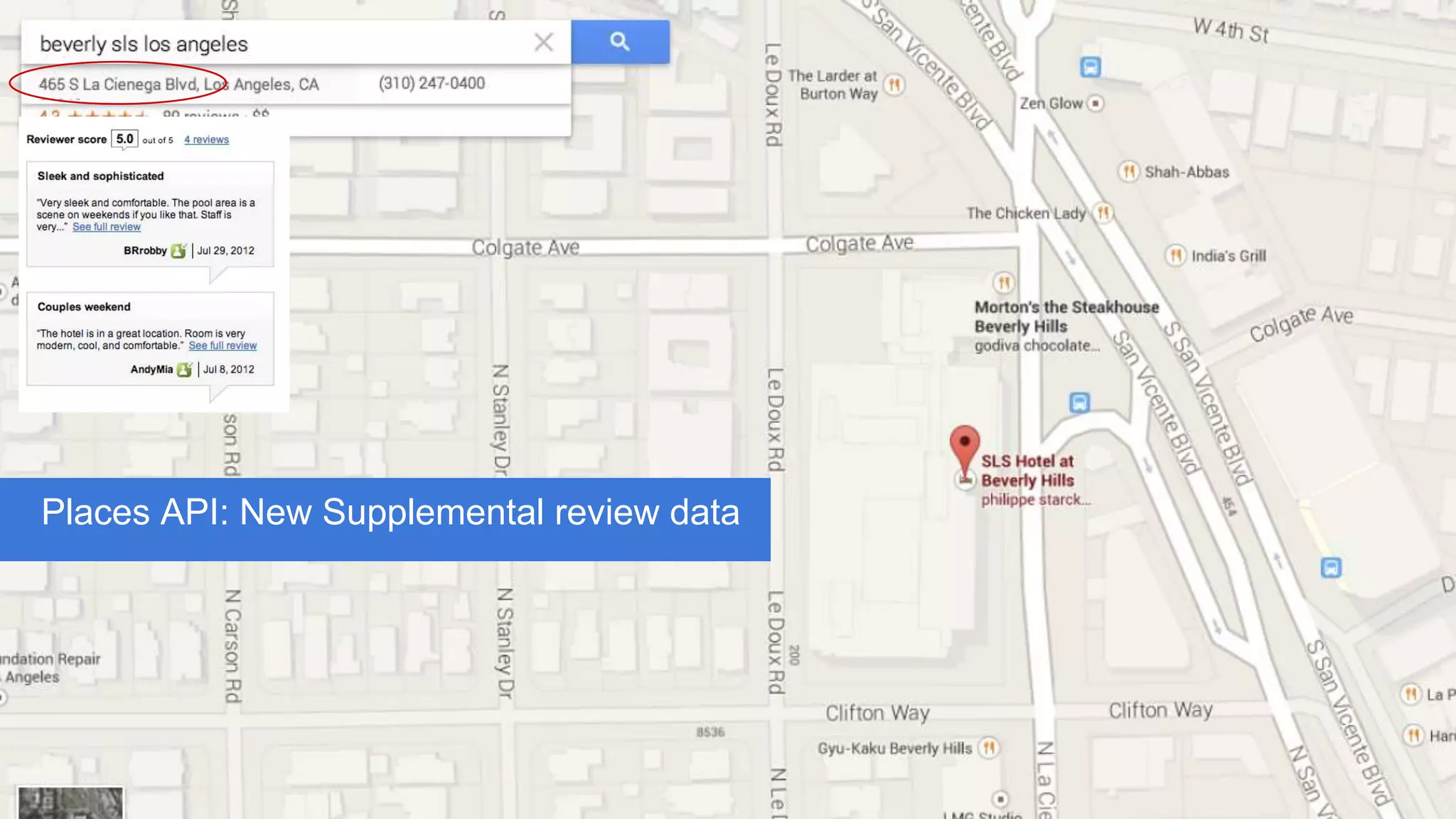 Places API: New Supplemental review data
 