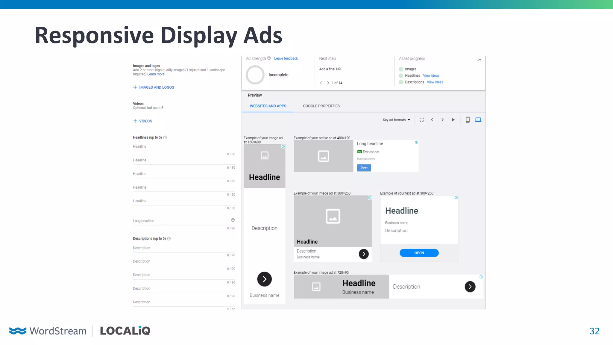 32
Responsive Display Ads
 