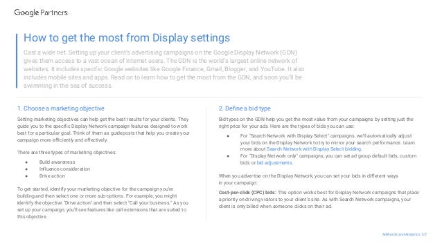 Google Display Ad Campaign Settings