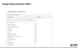 Google Display Network ( GDN )
 İlgi Alanlarına Göre -2
 
