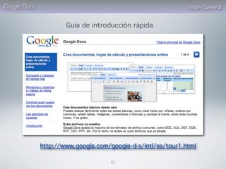 Google Docs                                                   Visión General


                      Guía de introducción ...