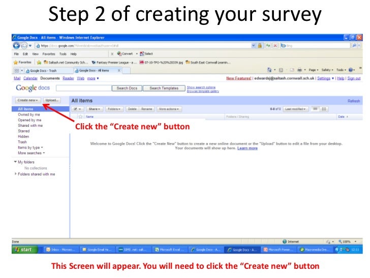 creating google docs survey