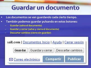 Para  iniciar la sesión tenemos que dirigirnos a http://docs.google.comPantalla de InicioCuando entramos a Google llegamos a la pantalla de InicioAquí podemos ver los documentos recientes.Desde esta pantalla también podemos crear nuevos documentos o subirlos desde nuestro ordenador.