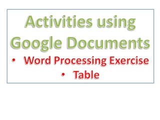 Comprehensive Guide to Google Drive and Google Docs Features and Usage ...