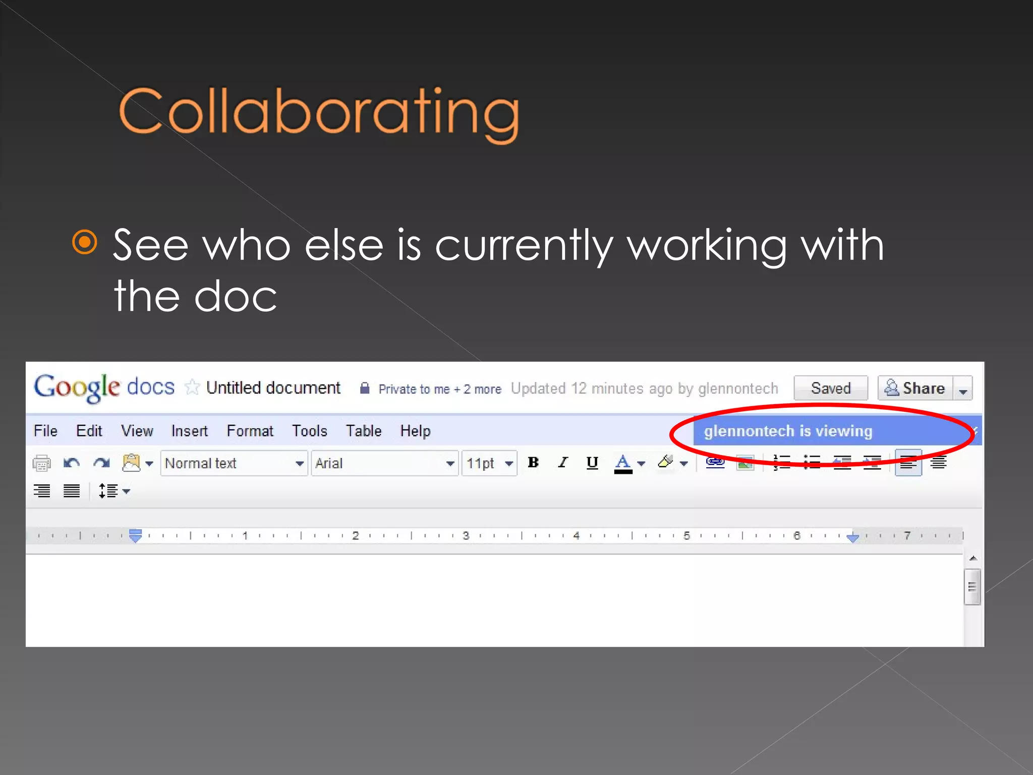 See who else is currently working with the doc 
