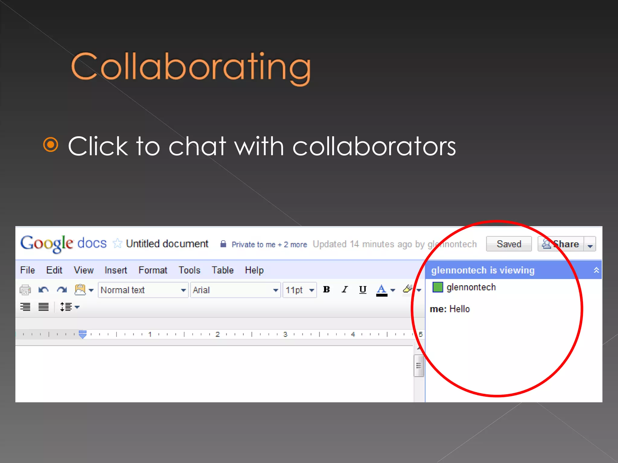 Click to chat with collaborators 