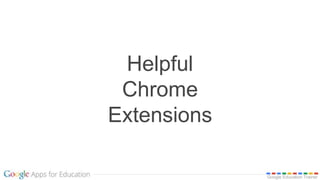 Google Education Trainer
Helpful
Chrome
Extensions
 