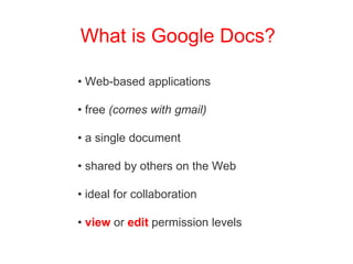 Google docs for ICT Call | PPTX
