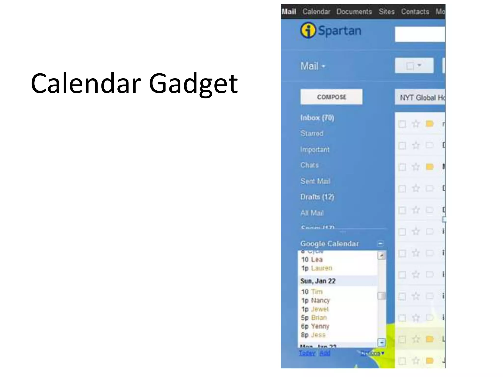 Calendar Gadget
 