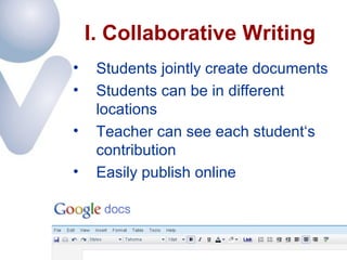 Google Docs and Wikis for Language Learning | PPT
