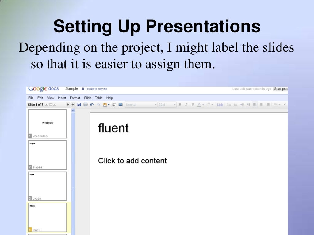 Google docs presentation