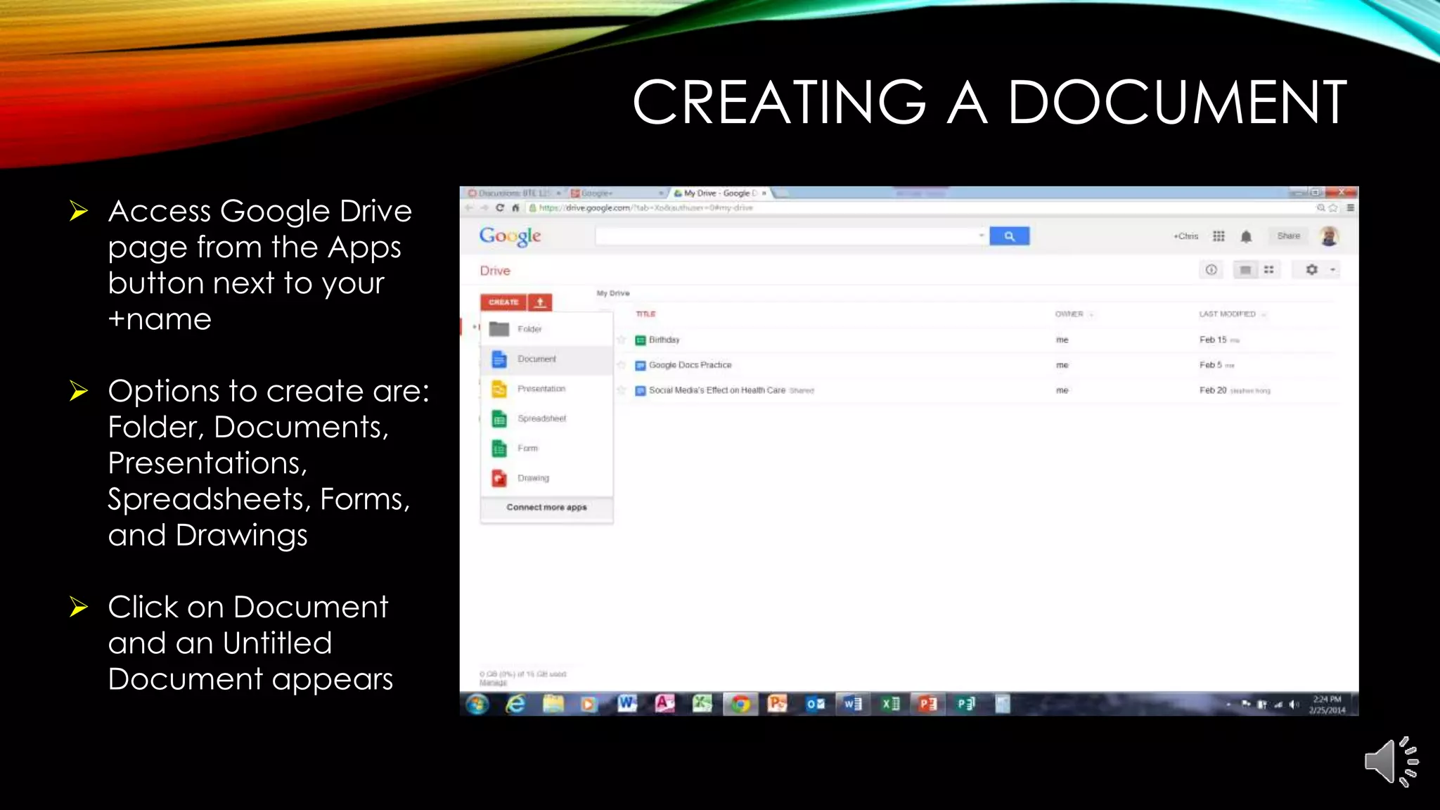 Google docs presentation | PPT