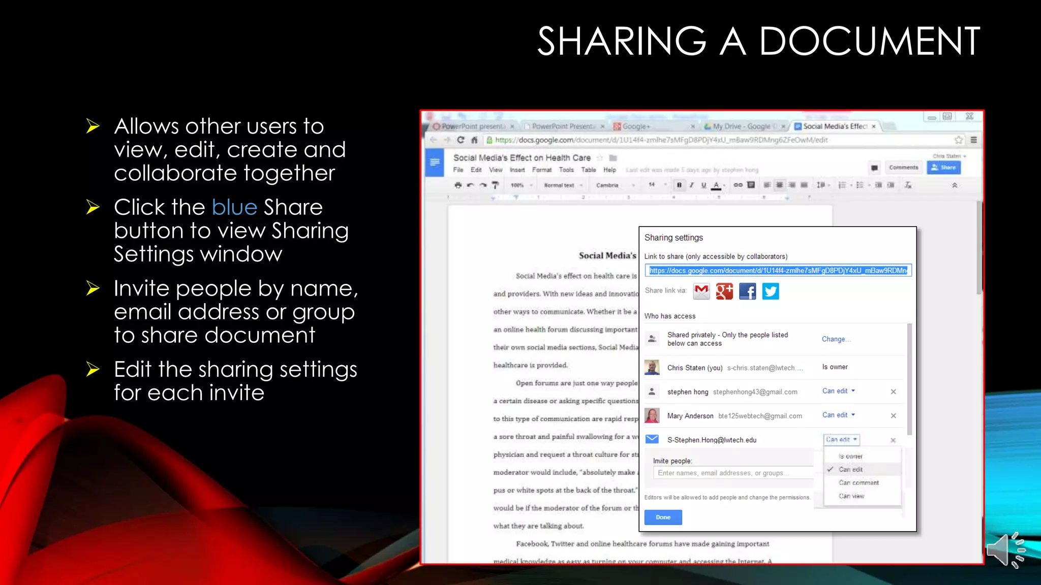 Google docs presentation | PPT
