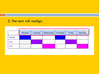 3. The text will realign.
 