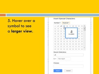 5. Hover over a
symbol to see
a larger view.
 
