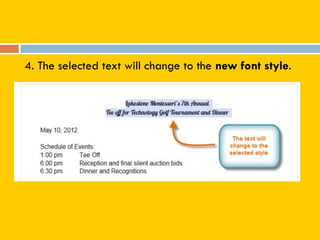 4. The selected text will change to the new font style.
 