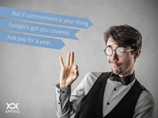 But if commitment is your thingGoogle’s got you covered.
Just pay for a year...
 