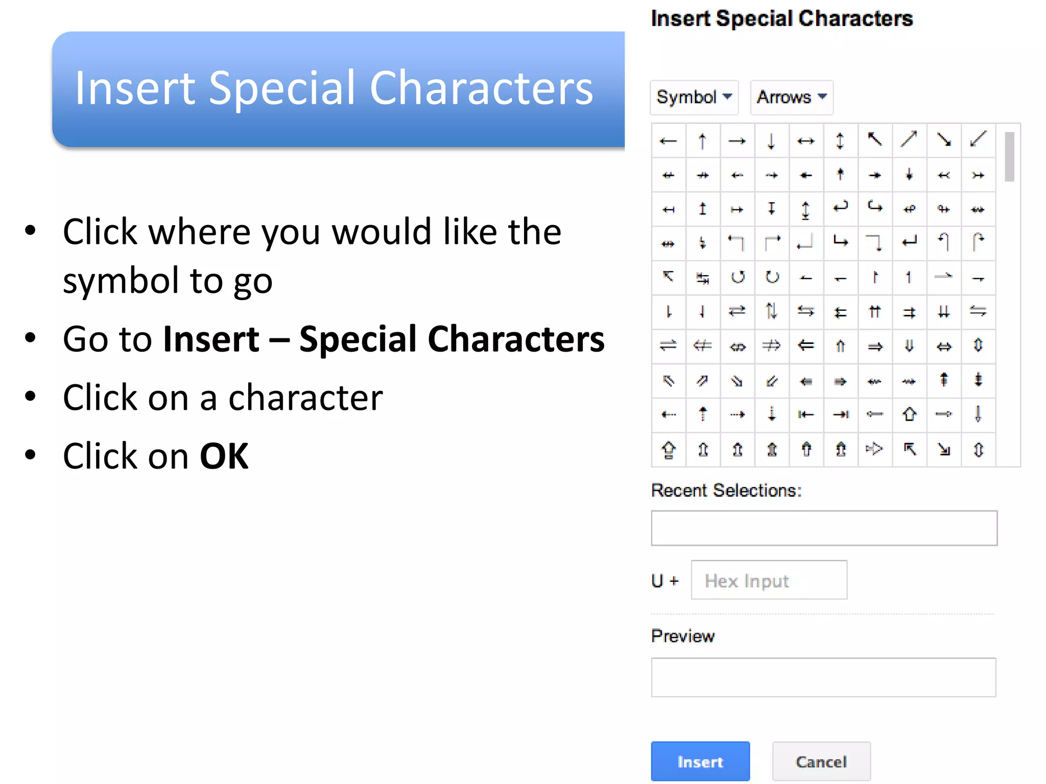 Adding Footnotes
• Click at the end of the word that the Footnote
  refers to
• Go to Insert – Footnote
• Type in the Footnote (you are take to the bottom
  of the page
• When you return to the
  top of the page there will be a number after the
  word you last clicked on relating to the footnote

• If you want to delete a footnote, delete text in the
  usual way
 