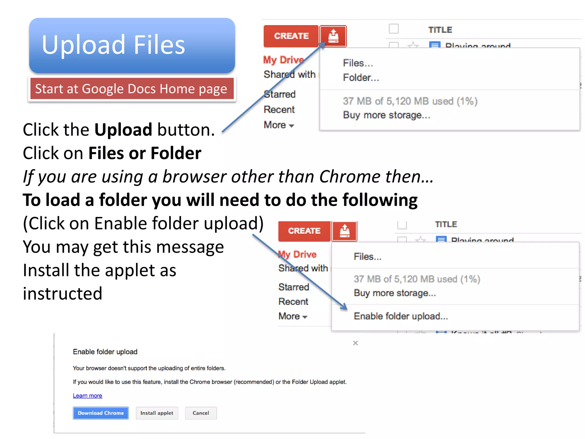 Add, delete rows or columns

• Click in a cell
• Go to Table and select
 