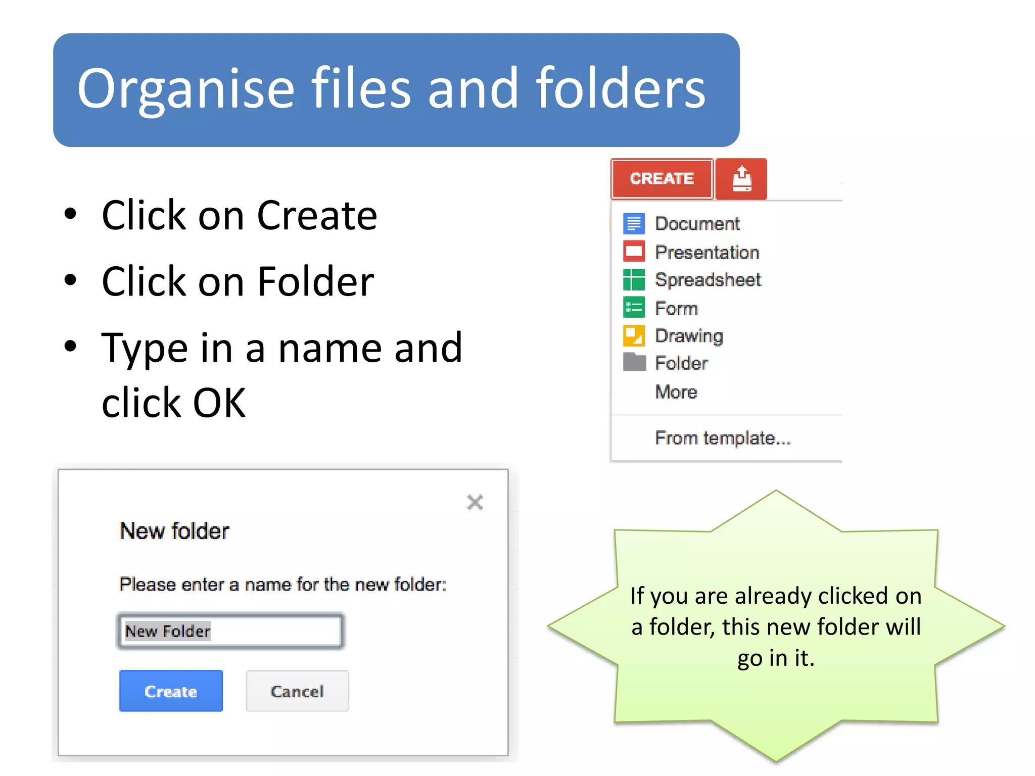 Embed Doc in Blog
•   Click on the HTML button in your blog
•   Click where the Doc is going to go
•   Paste the code in
•   You might have to add a little bit extra code to
    set the size of the Google Doc
 