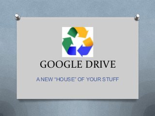 GOOGLE DRIVE
A NEW “HOUSE” OF YOUR STUFF
 