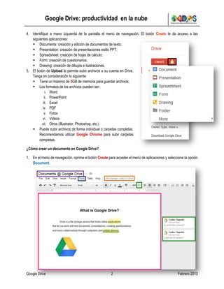 Google Drive: Productividad en la nube | PDF