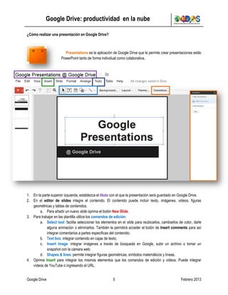 Google Drive: Productividad en la nube | PDF