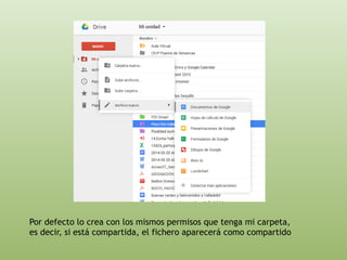 Por defecto lo crea con los mismos permisos que tenga mi carpeta, 
es decir, si está compartida, el fichero aparecerá como compartido 
 