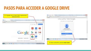 PASOS PARA ACCEDER A GOOGLE DRIVE
 
