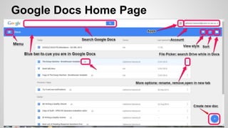 Google Docs Home Page 
 