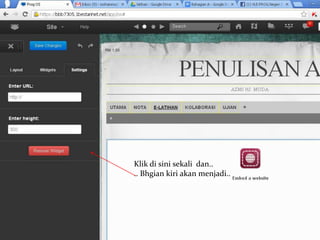 Klik di sini sekali dan..
.. Bhgian kiri akan menjadi..
 