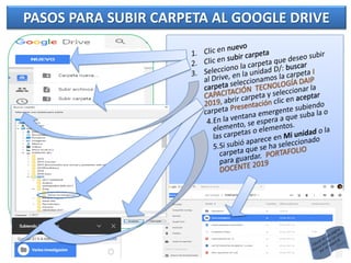 PASOS PARA SUBIR CARPETA AL GOOGLE DRIVE
 