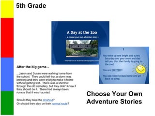 5th Grade
Choose Your Own
Adventure Stories
 