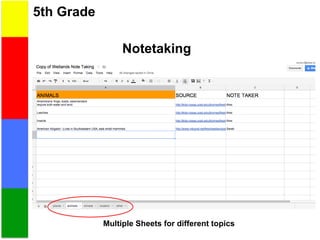 5th Grade
Notetaking
Multiple Sheets for different topics
 