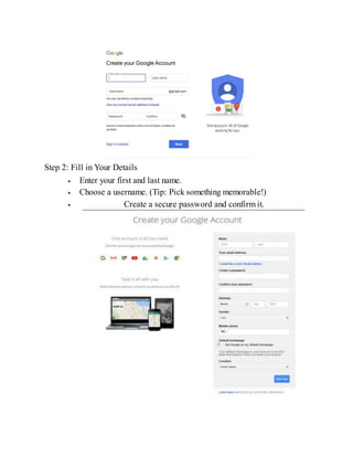 Step 2: Fill in Your Details
Enter your first and last name.
Choose a username. (Tip: Pick something memorable!)
Create a secure password and confirm it.
 